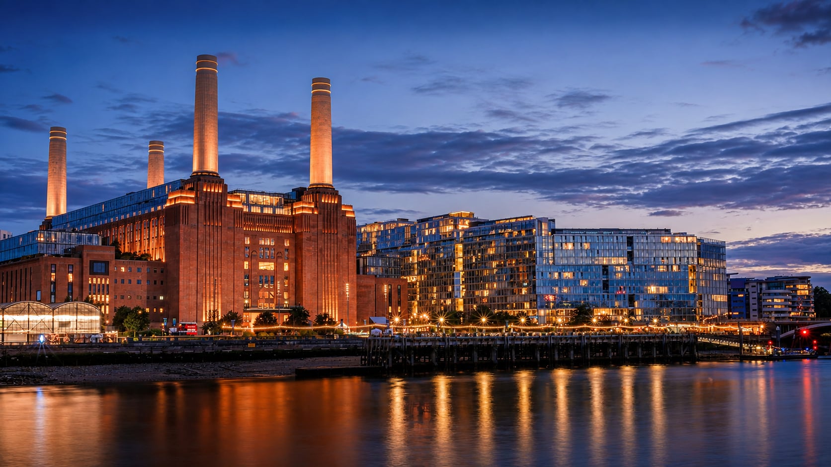 Battersea Power Station at night